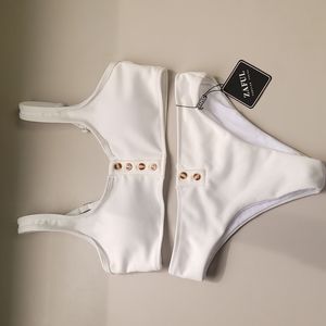 Zaful White Button Bikini